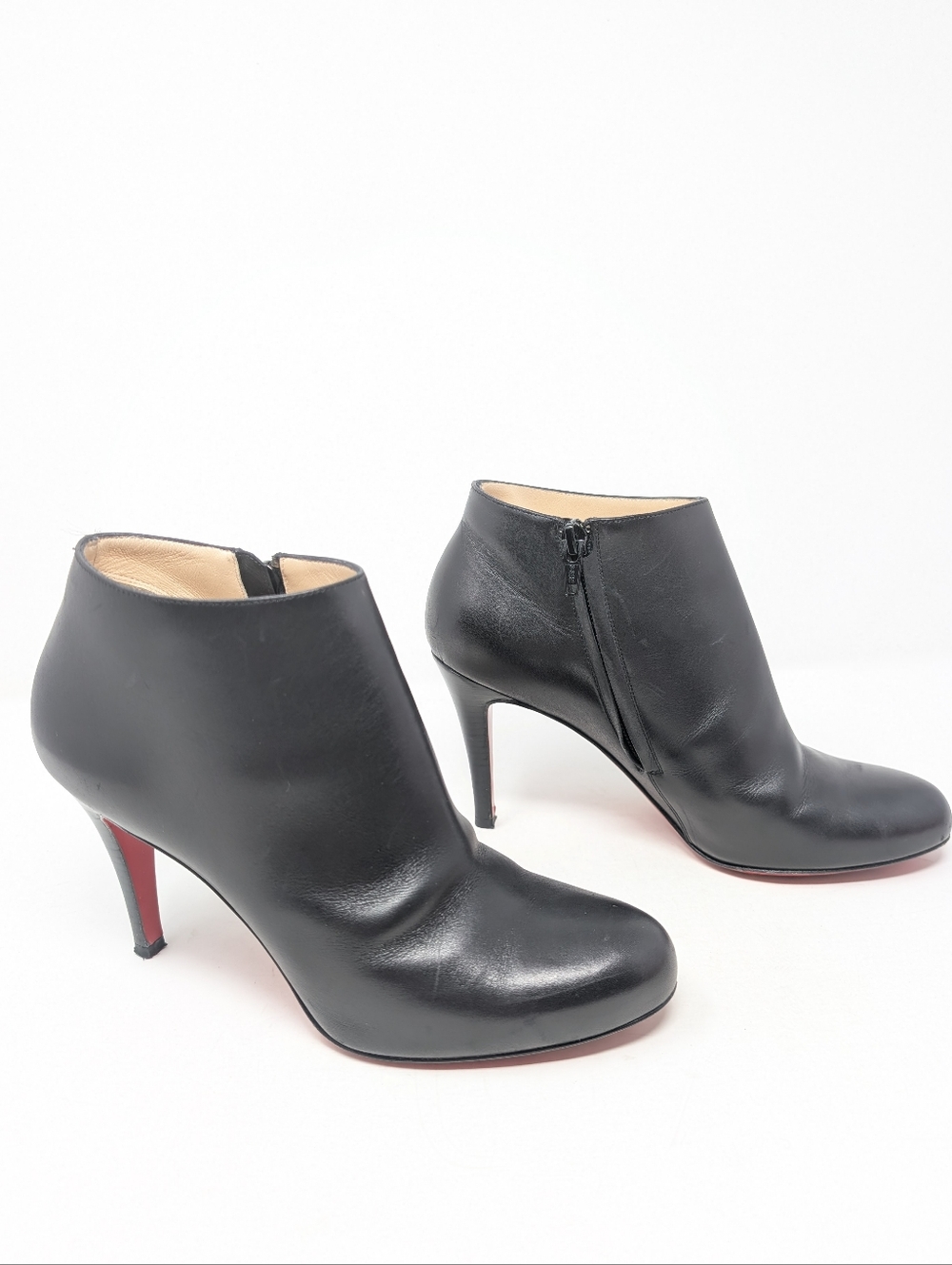 Christian Louboutin Belle 85mm Black Leather Ankle Boots Booties Size 37 - Picture 2 of 11